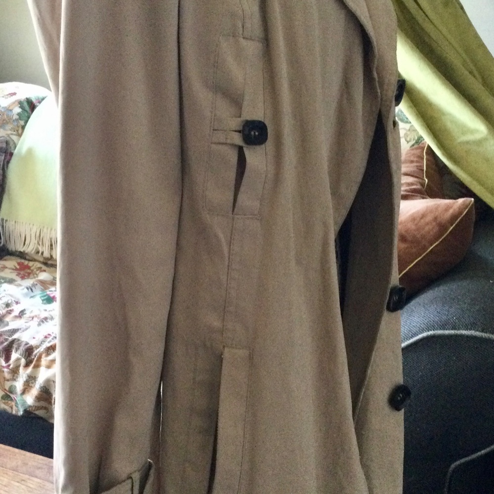 Zara Trench Coat Tan with suede accents size Small - Picture 7 of 16